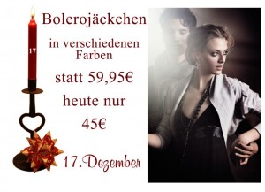 Für die Partysaison im Winter genau das richtige - das Bolero-Jäckchen von Noa-Noa.