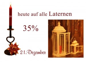 Laternen von Ib-Laursen in verschiedenen Formen und Farben gibt es am 21.12.2010 im Angebot.
