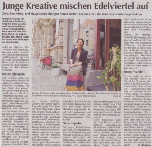 Junge Kreative mischen Edelviertel auf (Wochenkurier, 18.05.2011) Das Barockviertel in Dresden wird vom Wochenkurier Dresden in seiner Entwicklung der letzten Jahre positiv kritisiert. Besonders junge Läden wie der unsere werden hervorgehoben.