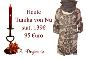 Julekalender - 8. Dezember - Tunika von Nü by Staff-Woman Tolle Tunikas von Nü by Staff-Woman gibt es zu reduzierten Preisen am Donnerstag den 8. Dezember.