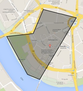 Karte vom Barockviertel Dresden